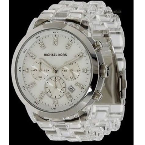 michael kors rubber band mens watch|Michael Kors clear band watch.